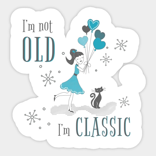 Retro Classic Girl Sticker by Simply Robin Creations